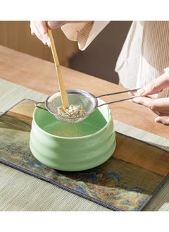 4-Piece Set with Green Porcelain Tea Bowls