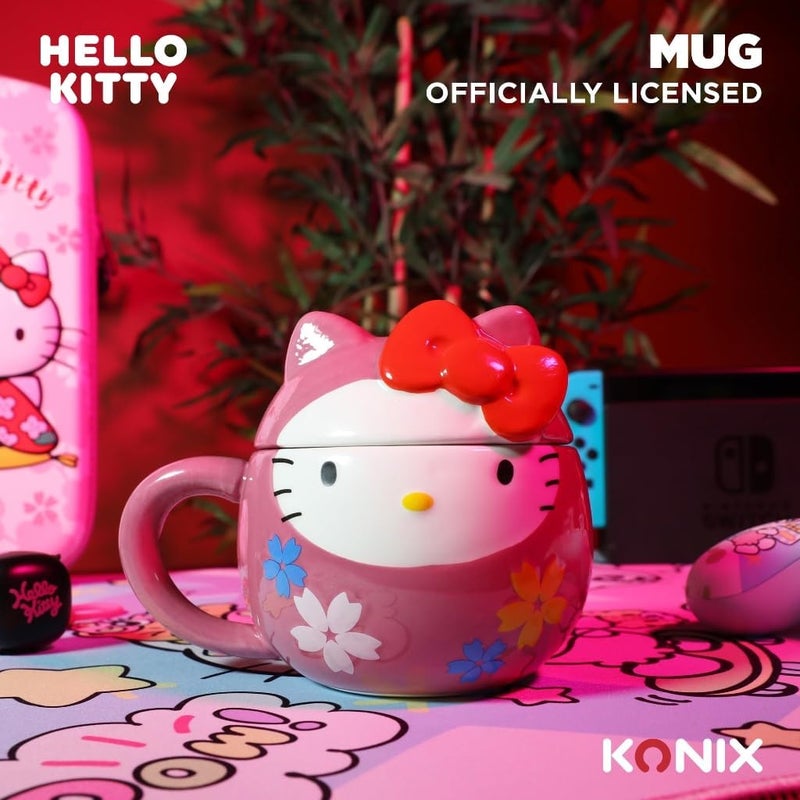 Konix Hello Kitty Mug 3D - Keramikbecher - 320 ml - Daruma-Motiv - Pink - Image 4