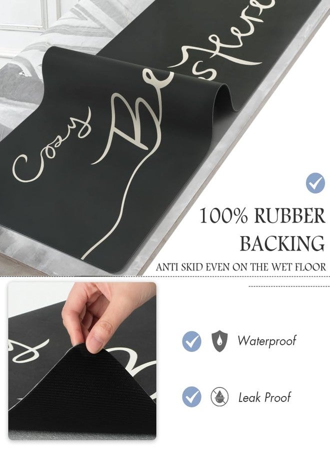 MontVoo Bath Mat-Bath Mat Rug Non Slip Super Absorbent Stain Resistant Quick Dry Thin Bathroom Rug-Bath Mats for Bathroom Floor Bathtub Vanity-Bathmat Bath Rug Easy Care-17"x27",Black - Image 4