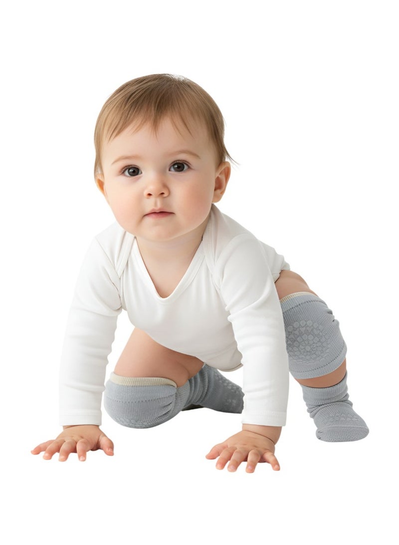 Bambimici 2-Piece Baby Knee Protective Knee Pad Set Grey - Image 2