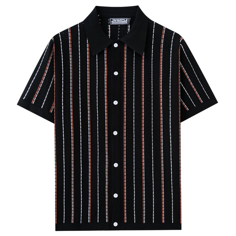 Men's Striped Short Sleeve Polo Shirt - Image 4