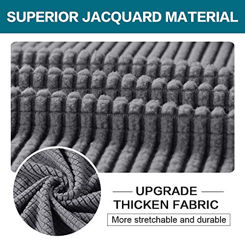 Turquoize 4 Piece Sofa Covers for 3 Cushion Couch Sofa Slipcover Soft Couch Cover for Dogs-Washable Sofa Furniture Covers with 3 Individual Cushion Covers, Jacquard Fabric (3 Cushion Sofa, Gray) - Image 3