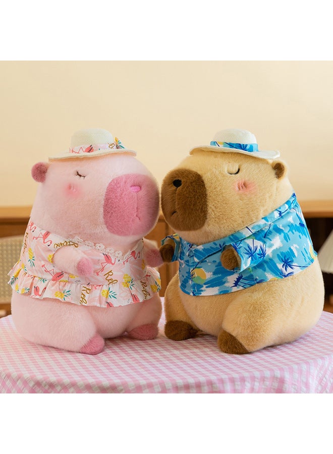 Net Red Khaki Barra Doll Plush Toy Pillow Capybara Pendant Rag Doll Birthday Gift Doll-Color:Floral Cotton Jacket Style-Height:40cm - Image 5