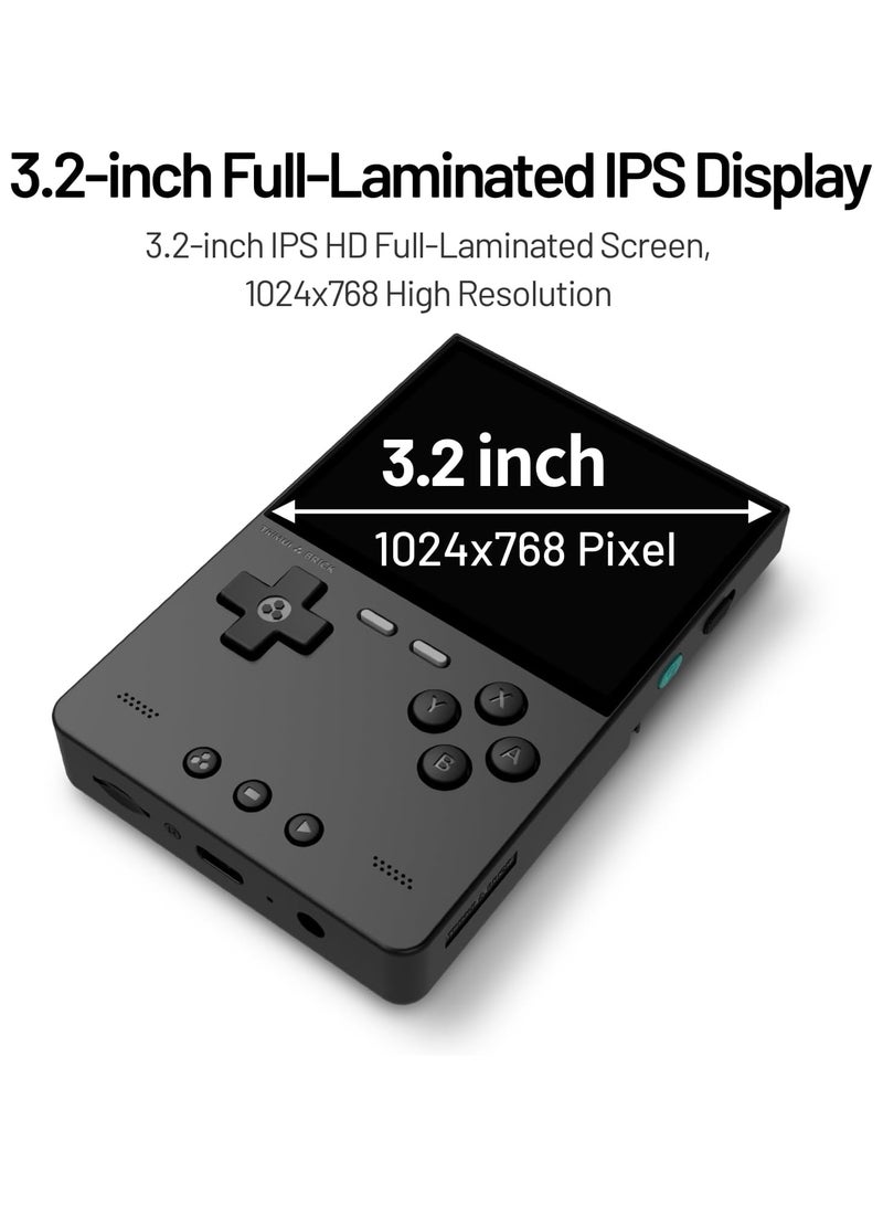 Brick Retro Handheld Gaming Console, Mini Video Game Device, 3.2'' Console with IPS Display, 128G Memory Card Loaded with 14000+ Classic Games from 30+ Emulators, 3000mAh Battery, Linux OS-Black - Image 2