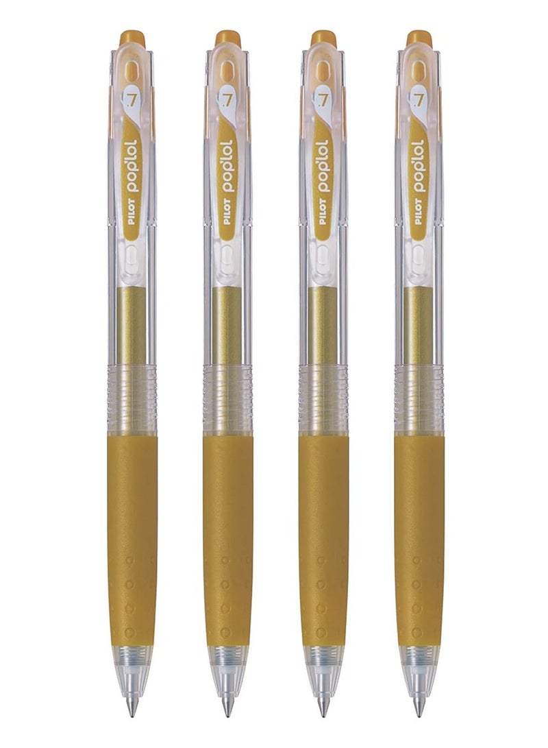 PILOT قلم حبر جل رولر 4 قطع حبر ذهبي - Image 1