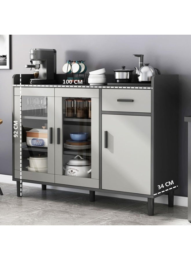 XiuWoo Kitchen Storage Cabinet with Doors, Freestanding Sideboard Buffet, Modern Coffee Bar Cabinet for Dining Room, Living Room & Office - Image 1