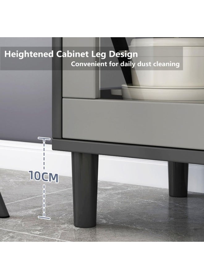 XiuWoo Kitchen Storage Cabinet with Doors, Freestanding Sideboard Buffet, Modern Coffee Bar Cabinet for Dining Room, Living Room & Office - Image 5