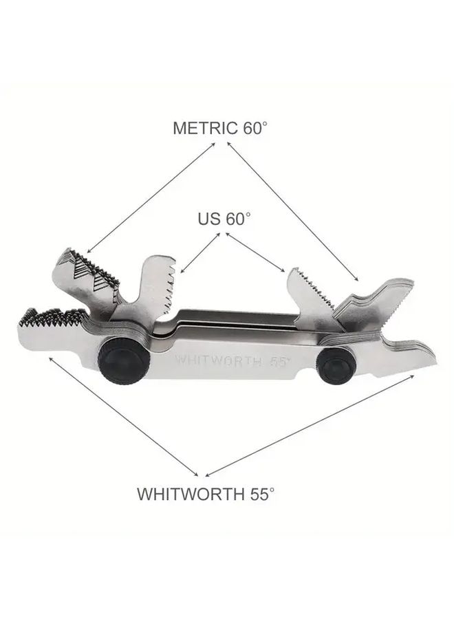 Heavy Duty Stainless Steel Thread Gauge Tool 55 Degree 60 Degree Angles Precision Metric And Imperial Thread Measuring Instrument Durable Metal Construction For Automotive Repair And Gear Pitch Measurement 1 Set 58 Pieces - Image 5