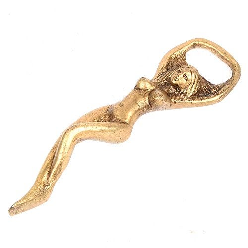 Indian-Shelf Indian Shelf 1 Piece Handmade Brass Bottle Opener Vintage Lady Design Decorative Beer Opener Antique Finish Bar Tool Kitchen Utensil Gift for Men Home Bar Accessories - Image 3