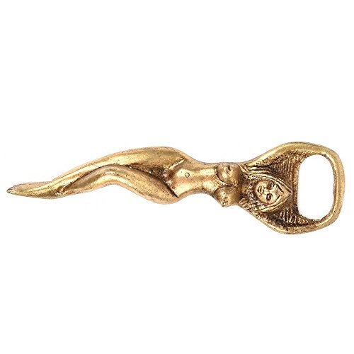 Indian-Shelf Indian Shelf 1 Piece Handmade Brass Bottle Opener Vintage Lady Design Decorative Beer Opener Antique Finish Bar Tool Kitchen Utensil Gift for Men Home Bar Accessories - Image 1