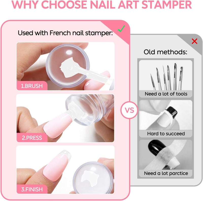 AIMEILI Nail Art Stamping Templates Manicure Tool Kit 5Pcs Nail Stamping Plates, 2 Stamper, 2 Scraper, 1 Latex Peel Off Tape, Flower Animal Pattern Manicure Print Tools for DIY Nail Art Designs - Image 2