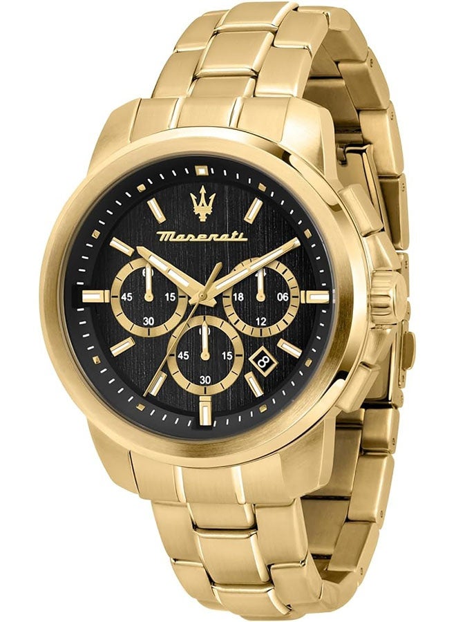 مازيراتي ساعة كوارتز رجالية من نوع ماسيراتي سيسو، مع سوار من الفولاذ المقاوم للصدأ والمطلية بالذهب، طراز R8873621013 - Image 1