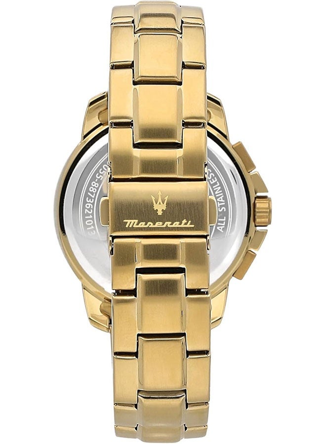 مازيراتي ساعة كوارتز رجالية من نوع ماسيراتي سيسو، مع سوار من الفولاذ المقاوم للصدأ والمطلية بالذهب، طراز R8873621013 - Image 4