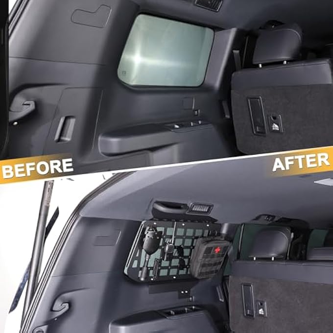 rayihni Rear Window Side Storage Racks Compatible with Toyota Land Cruiser 250 Prado J250 LC250 2024 2025, Trunk Organizer Shelf Luggage Carrier Cargo Racks Panel (Left Side) - Image 3