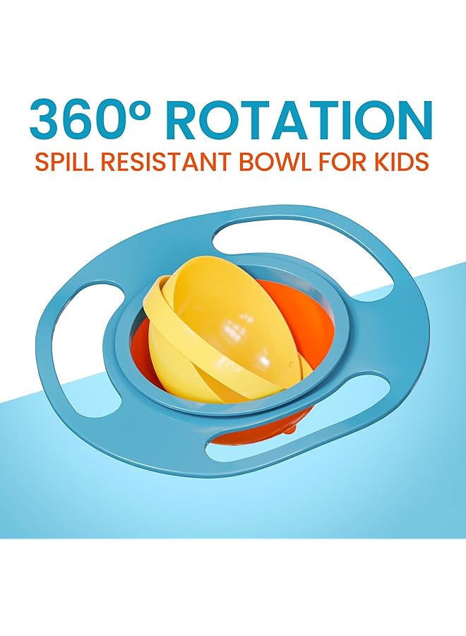 X spring Baby Gyro Bowl Baby Plastic Bowls With Lids Spill Proof Bowl Kids Baby Tableware Set For Baby Self Eating Feeding Supplies - Image 2