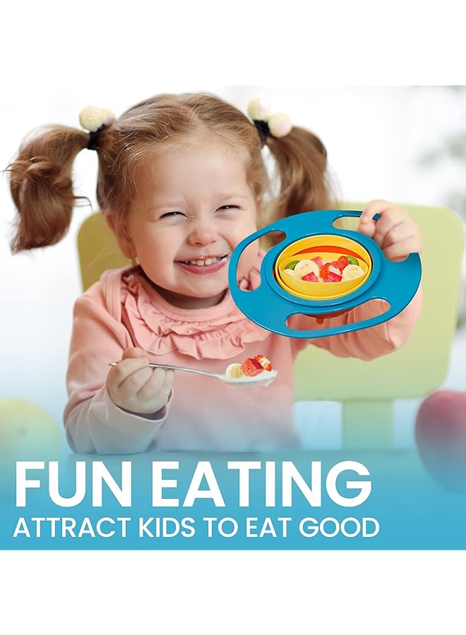 X spring Baby Gyro Bowl Baby Plastic Bowls With Lids Spill Proof Bowl Kids Baby Tableware Set For Baby Self Eating Feeding Supplies - Image 5