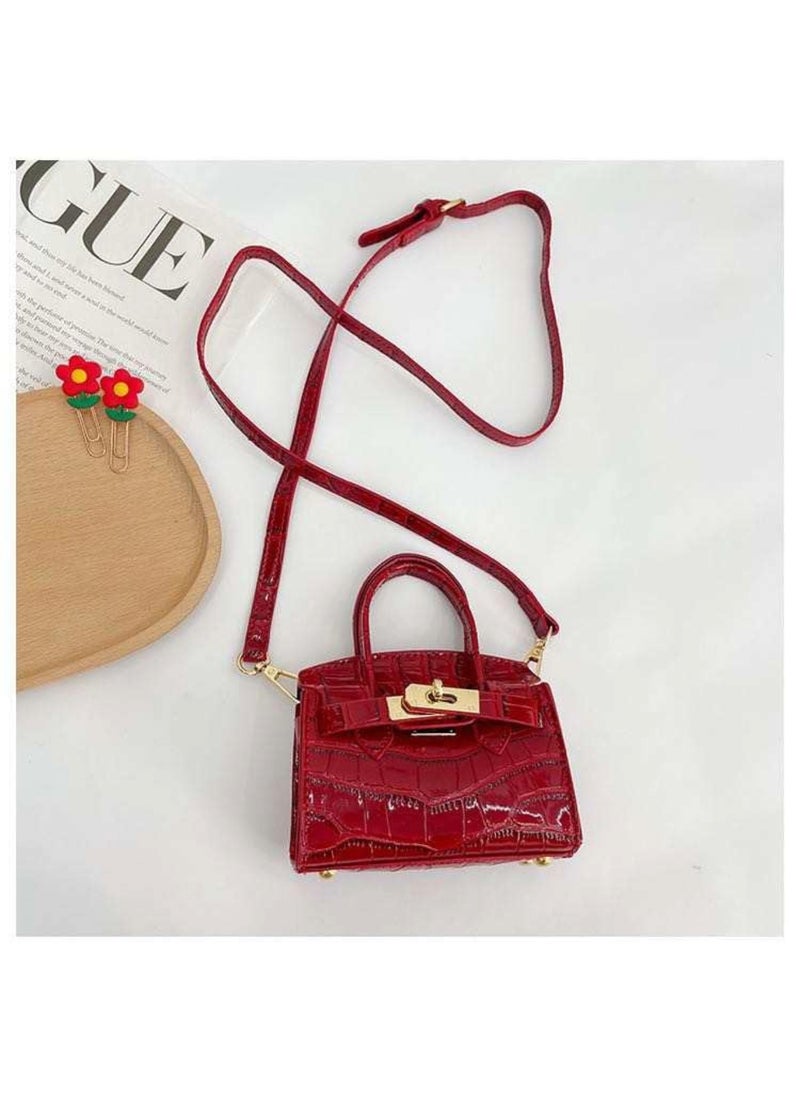 Lion Llama - Croc Effect Crossbody Bag for Girls | Trendy Croc-Effect Crossbody Bag for Girls | Stylish Shoulder Purse, Mini Handbag - Image 1