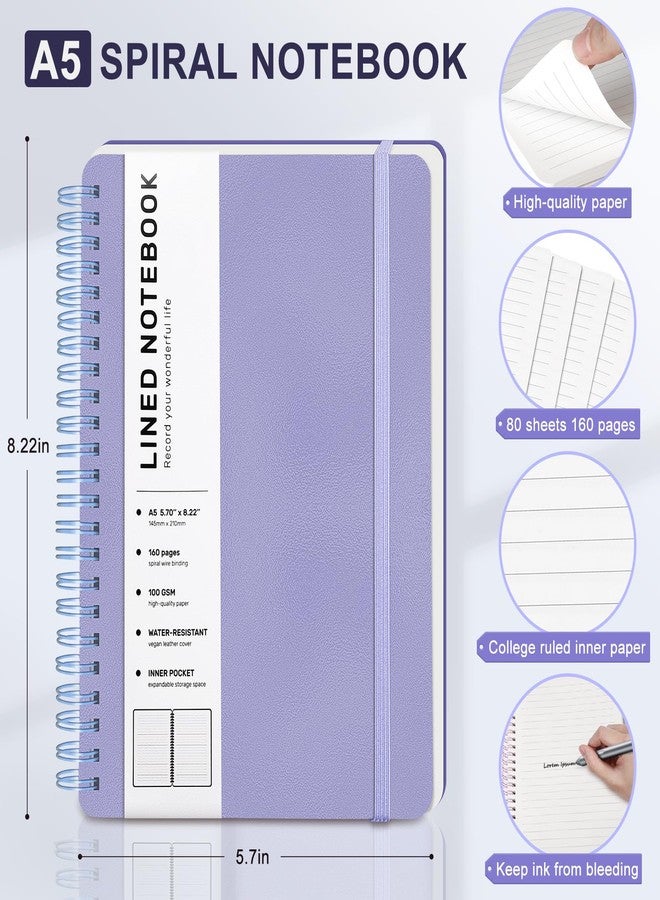 ABERLLS Purple Lined Spiral Journal Notebook with 160 Pages - Image 2
