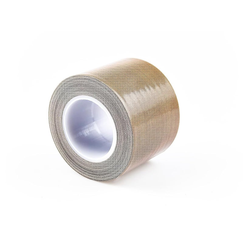 فلاين شريط تفلون عالي الحرارة، 0.25 مم × 50 مم × 10 م، شريط تفلون لاصق PTFE للخشب/الخزائن/الأثاث، شريط قماش زجاجي تفلون متين لآلة الختم الفراغي النبضي/الختم الحراري/الاستخدام الصناعي - Image 1