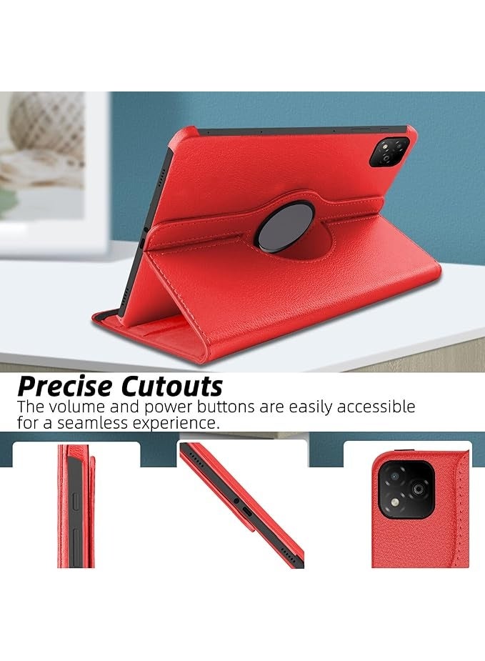 360 Rotatable Smart Flip Cover for Infinix XPAD LTE 11 inch Tablet Case (Red) - Image 2