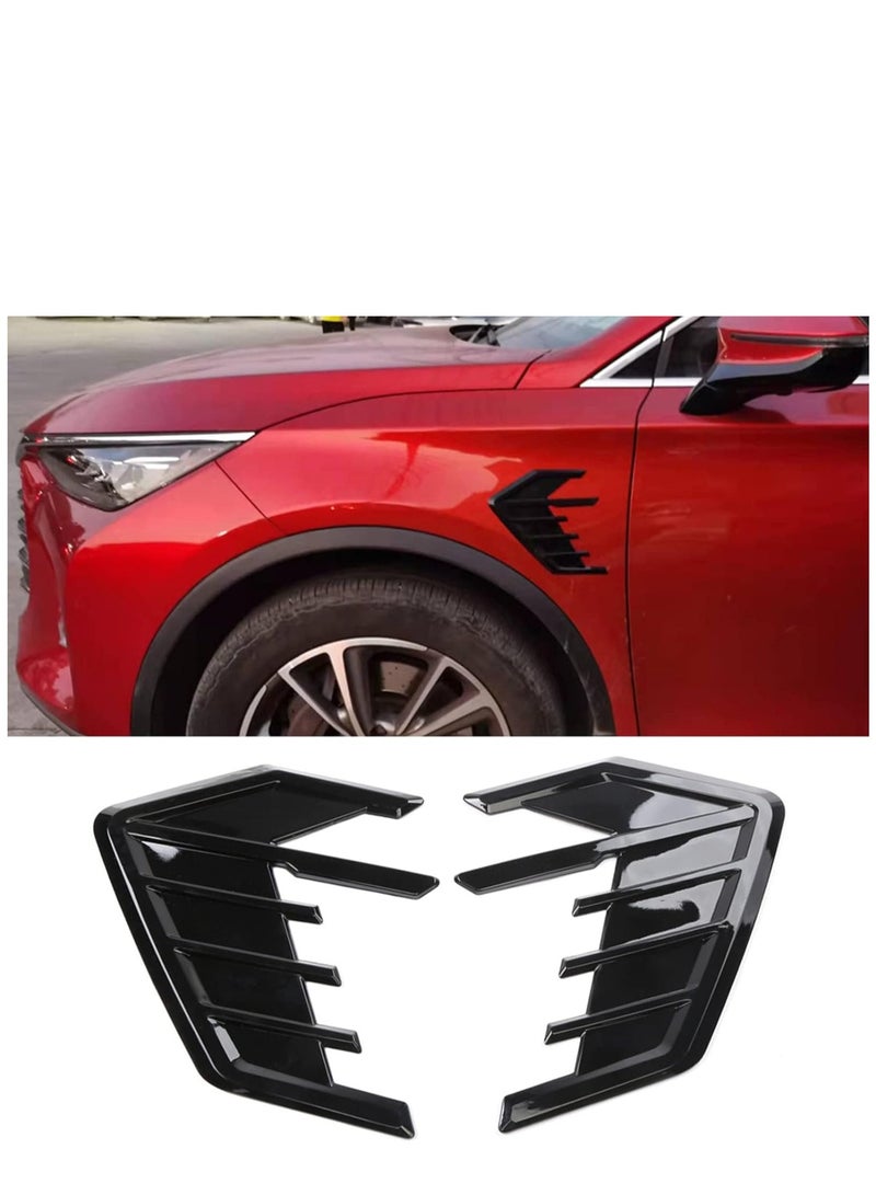 KASTWAVE Universal 2pcs Car Fender Side Vents Decor Air Flow Intake Hole Grille Spoiler DIY Style Car Air Flow Intake Vent Hood Cover (Black) - Image 5