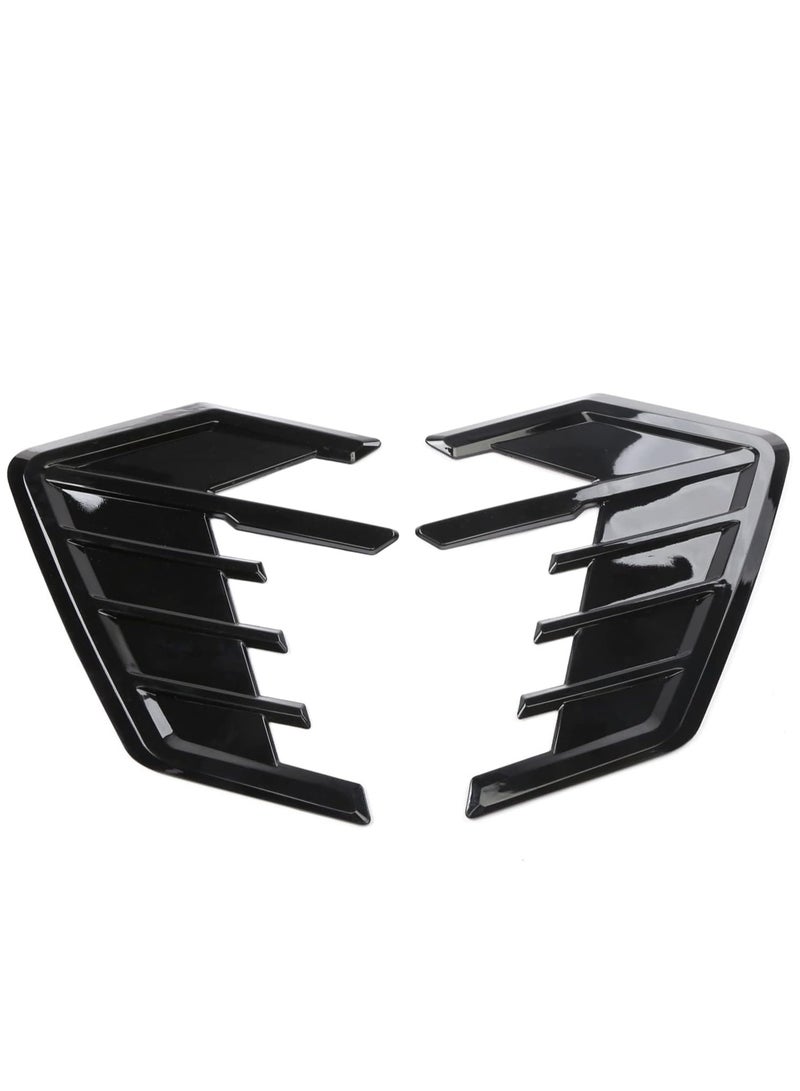 KASTWAVE Universal 2pcs Car Fender Side Vents Decor Air Flow Intake Hole Grille Spoiler DIY Style Car Air Flow Intake Vent Hood Cover (Black) - Image 1