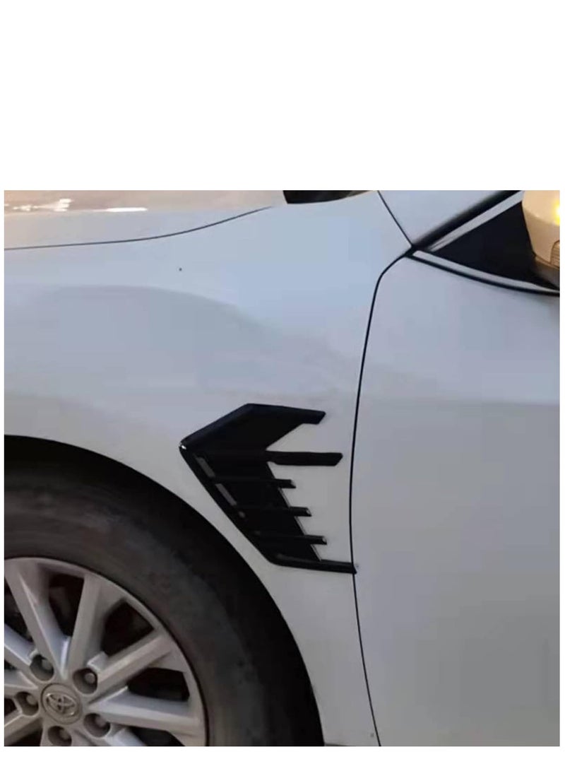 KASTWAVE Universal 2pcs Car Fender Side Vents Decor Air Flow Intake Hole Grille Spoiler DIY Style Car Air Flow Intake Vent Hood Cover (Black) - Image 3