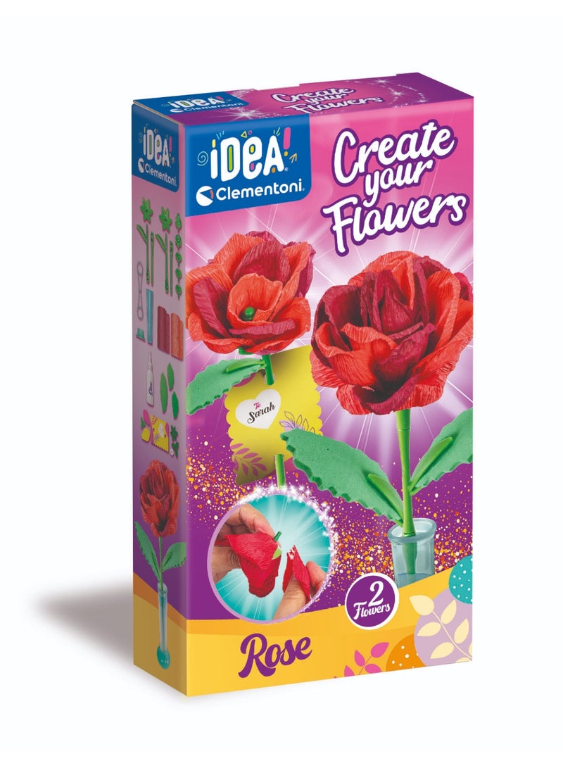 Clementoni Idea Create Your Rose Flower  | Do it Yourself | DIY Craft Kit | Educational & Learning | Creative Gift for Kids and Adults - Image 1