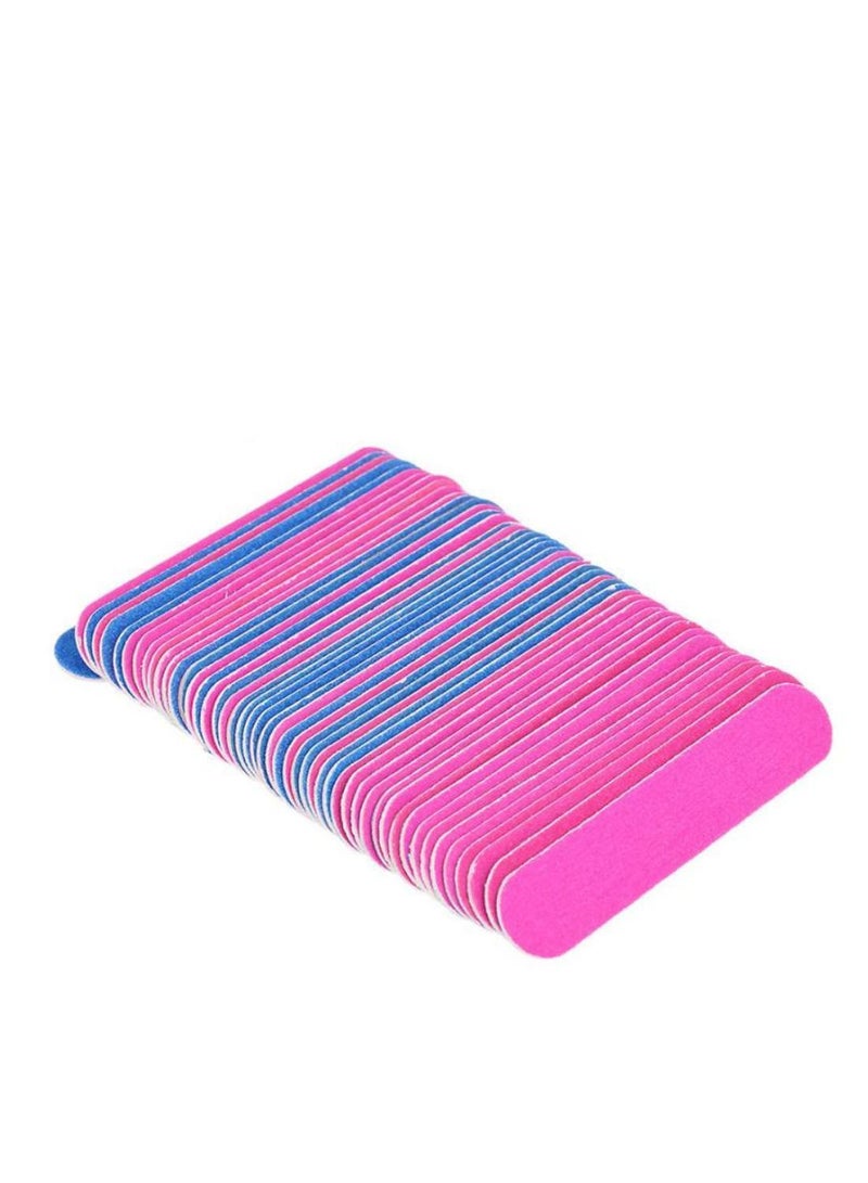 NIBEMINENT 50-Piece Manicure Nail File Set Pink/Blue - Image 1