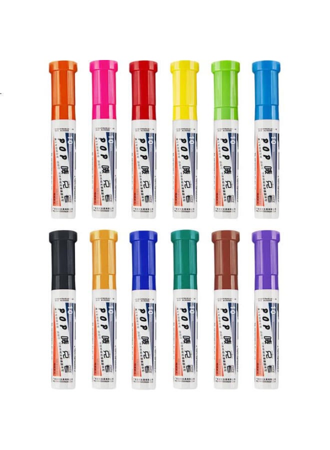 BAOKE 【Back To School Essential】Baoke 10Mm 12 Colors Pop Marker Pen Set Poster Advertising Drawing Pen Colorful Marker Highlighter Pen Mk810-10 - Image 1