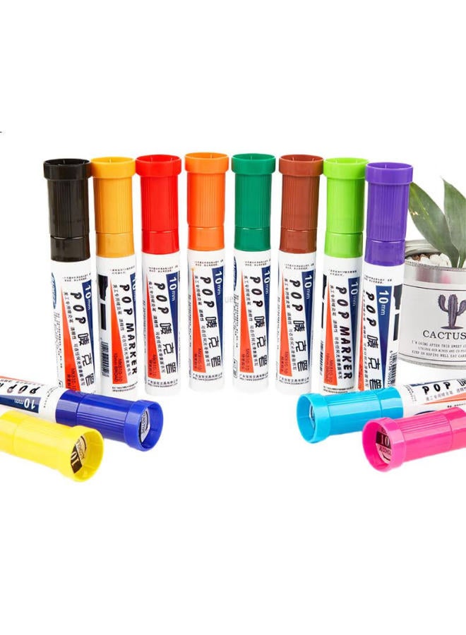 BAOKE 【Back To School Essential】Baoke 10Mm 12 Colors Pop Marker Pen Set Poster Advertising Drawing Pen Colorful Marker Highlighter Pen Mk810-10 - Image 3