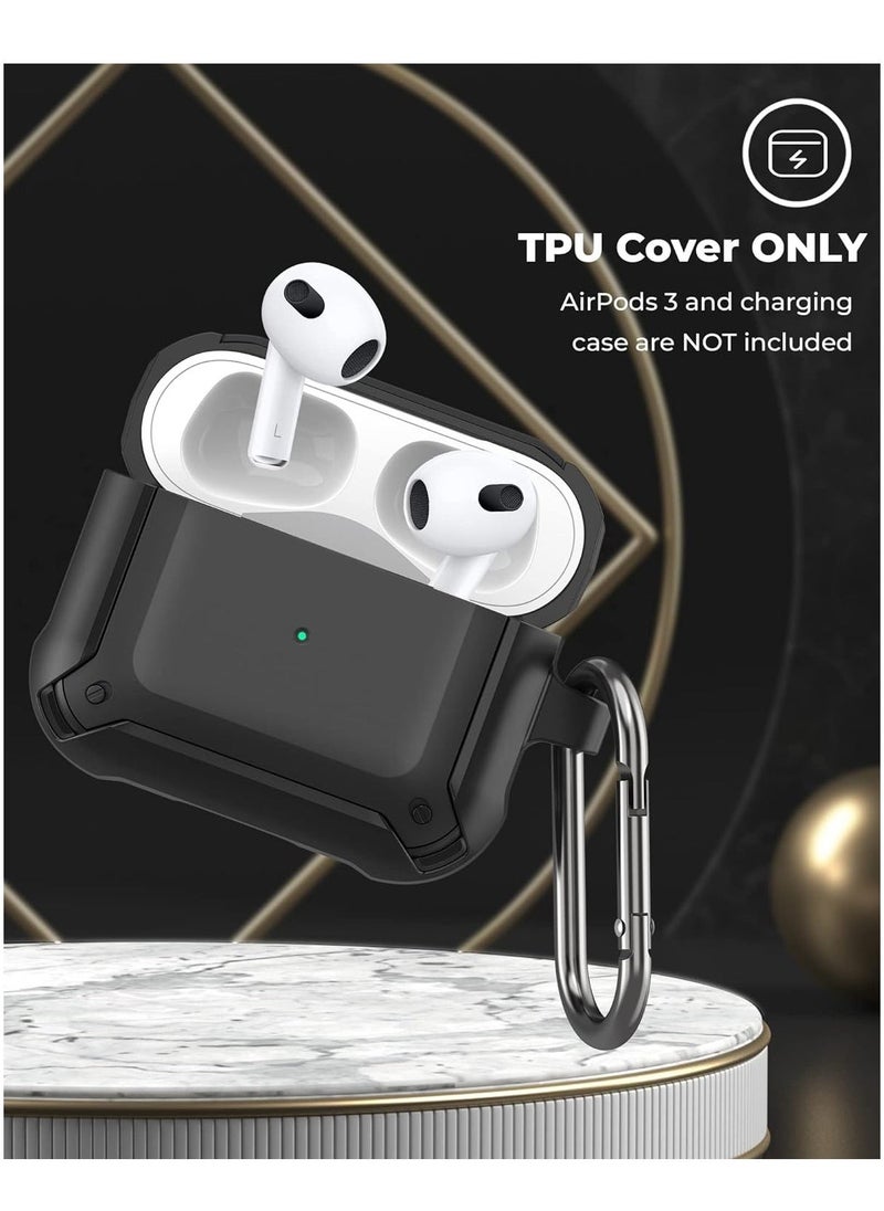 ELTRAZONE - AirPods 3 Case With Keychain, Full-Body Rugged Protective Shockproof Carrying Case Cover Skin for AirPods 3rd Generation 2021, Front LED Visible - Image 1