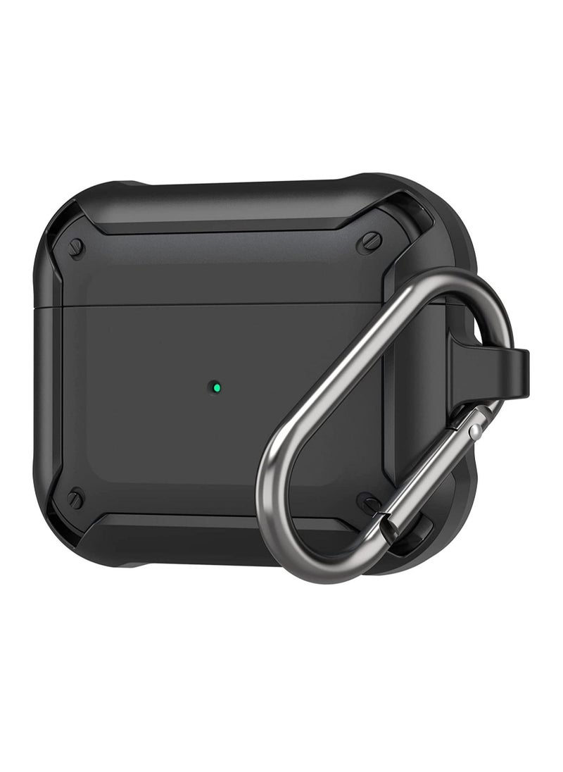 ELTRAZONE - AirPods 3 Case With Keychain, Full-Body Rugged Protective Shockproof Carrying Case Cover Skin for AirPods 3rd Generation 2021, Front LED Visible - Image 1
