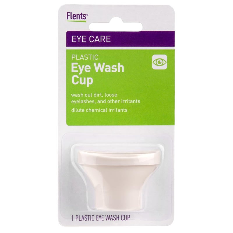 Flents Eye Wash Cup, Reusable White Plastic, Eye Rinse Aid for Cleaning Dirt, Loose Eyelashes, and Irritants, Gentle Eye Care Solution, Durable Plastic Design, Ideal for Home Use - Image 1