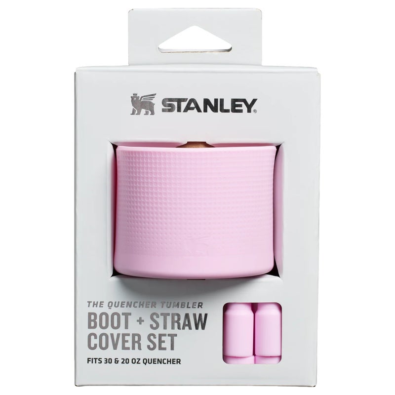 Stanley 20oz/30oz Stanley Quencher Boot + Straw Topper Silicone Protective Sleeve & Straw Cover – Cherry Blossom - Image 1