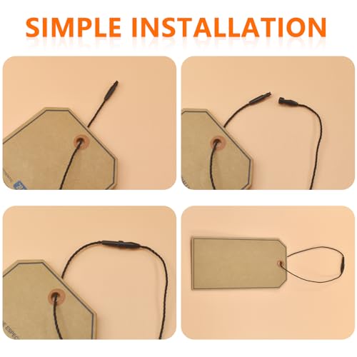 Renashed 1500Pcs 8 inch Hang Tag String Nylon Snap Lock Pin Loop Fastener Hook Ties for Retail Store Clothes Tags, Price Tags, Luggage Label, Shoes Snap Lock, 15 Colors - Image 4