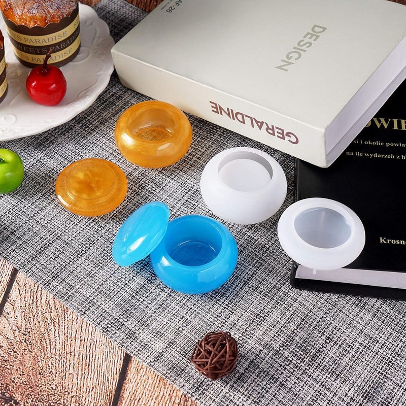 Snoogg SNOOGG Resin Box Molds, Silicone Bottle Resin Molds with Lids, Storage Container Epoxy Casting Molds for Storing Jewelry Earrings, Rings, Coins, Keys, Candle Jar, Candy Tin, Set of 2 MOLDS  - Image 4