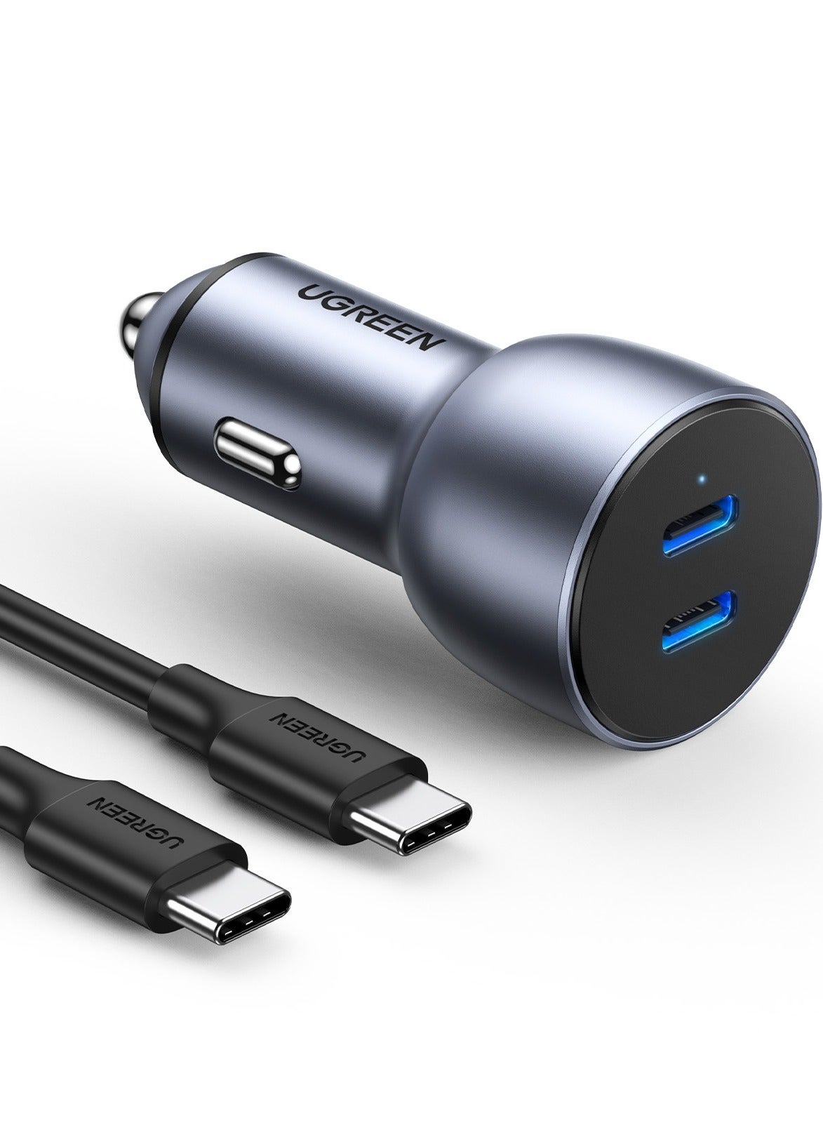 Fast Car Charger Pd 40W Dual USB C Ports Fast Charging Car Power Adapter For iPhone 15 Pro/15 Pro Max/15/14/13/12/11, Samsung Galaxy S24/23/22, Ipad Pro/Air, Oneplus 11 Pro, Huawei, Xiaomi, Etc