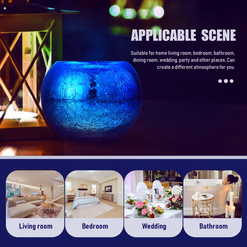 Decorative Glass Candlestick Adornment Gradient Color Design Candleholder Ornament - Image 2