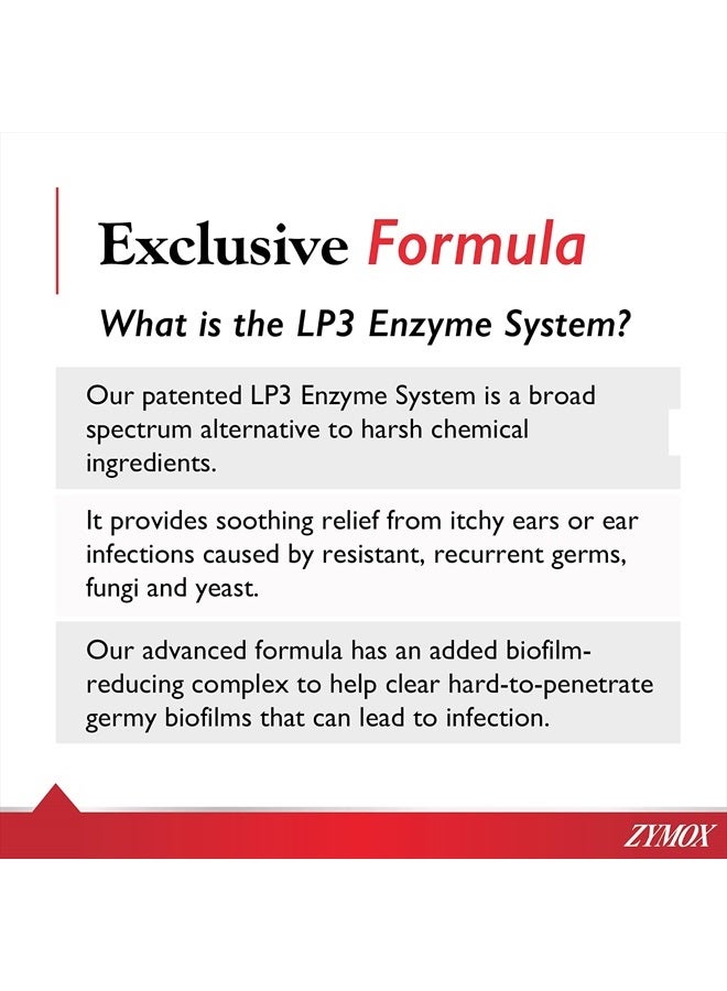 Zymox Otic Enzymatic Solution for Dogs and Cats to Soothe Ear Infections with 1% Hydrocortisone for Itch Relief, 1.25oz - Image 4