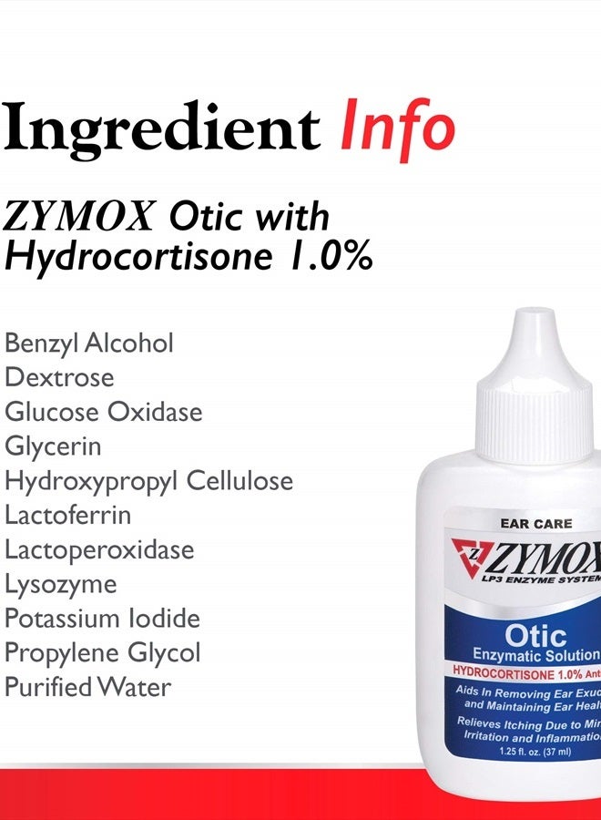 Zymox Otic Enzymatic Solution for Dogs and Cats to Soothe Ear Infections with 1% Hydrocortisone for Itch Relief, 1.25oz - Image 5