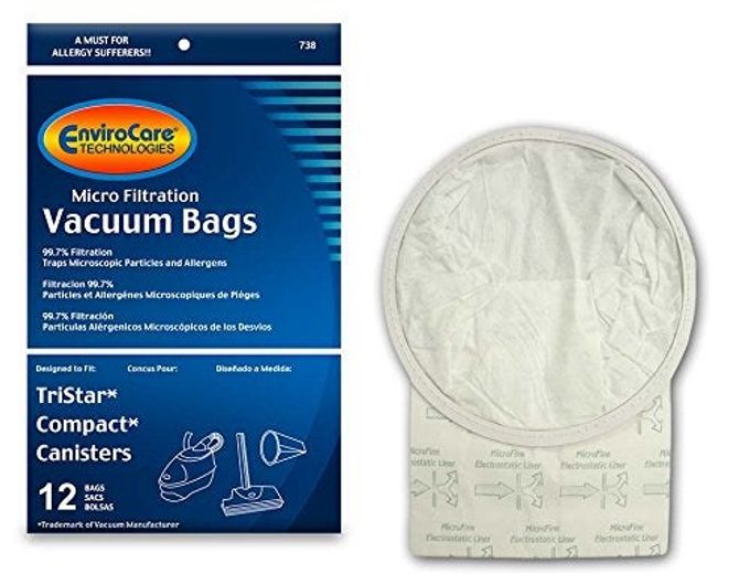ENVIROCARE Replacement Micro Filtration Vacuum Cleaner Dust Bags made to fit TriStar Canisters 12 pack - Image 1