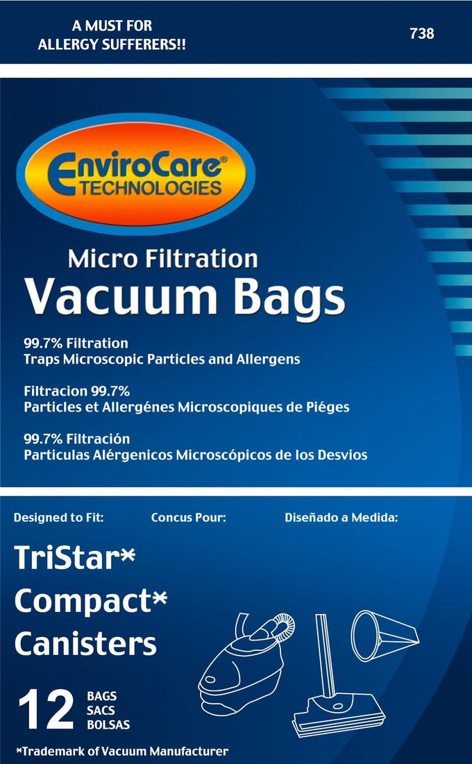ENVIROCARE Replacement Micro Filtration Vacuum Cleaner Dust Bags made to fit TriStar Canisters 12 pack - Image 2