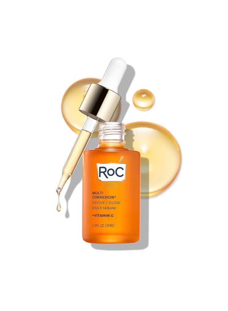 RoC Multi Correxion Revive + Glow 10% Active Vitamin C Serum for Face, Daily Anti-Aging Wrinkle and Skin Tone Skin Care Treatment, Brightening Serum, 1 Fluid Ounce - Image 1