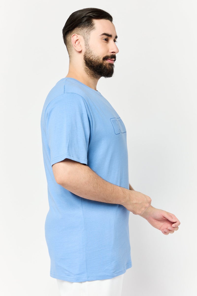 RBX Men Sportswear Fit Short Sleeve Outdoor T-Shirt, Blue  - Image 4