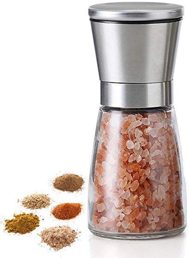 ARLICODECK™ Stainless Steel and Pepper Grinder Tall Salt and Pepper Mill Shakers with Adjustable Coarseness (Small Steel and Pepper Grinder)(Pack of 1) - Image 1