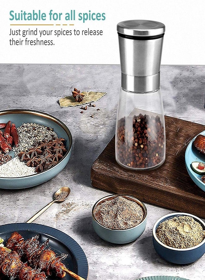 ARLICODECK™ Stainless Steel and Pepper Grinder Tall Salt and Pepper Mill Shakers with Adjustable Coarseness (Small Steel and Pepper Grinder)(Pack of 1) - Image 4