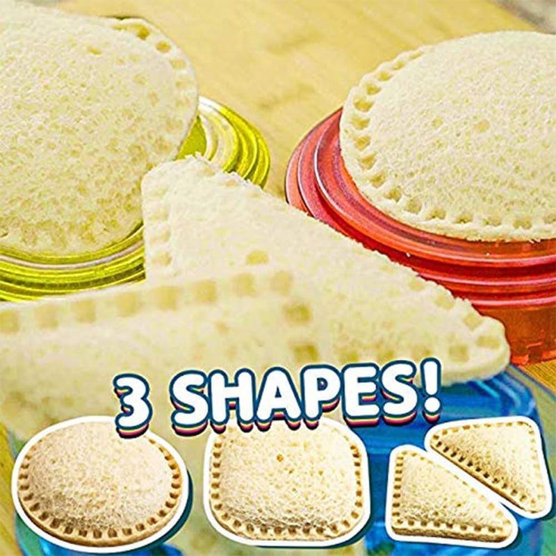 Aputue Sandwich Cutter and Sealer, Cookie Cutters, Bread Decruster Pancake Maker, Crustless Sandwich Maker Cut and Seal, Kids Lunch Sandwich Cutters for Kids Triangle, Circle, Square - Image 3