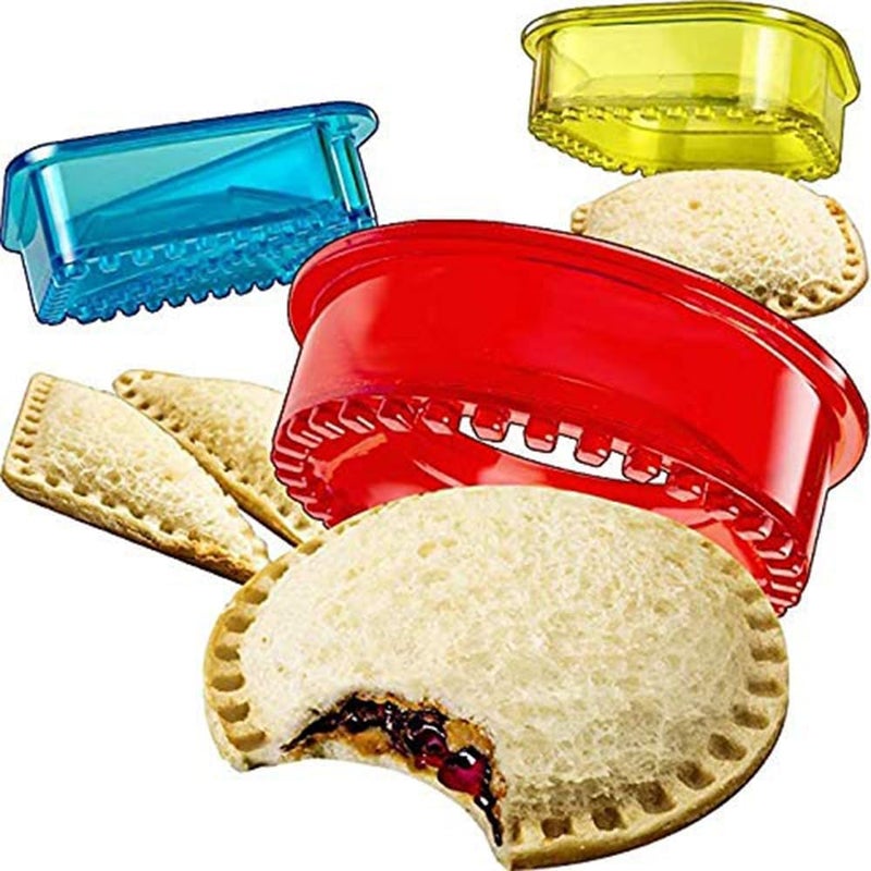 Aputue Sandwich Cutter and Sealer, Cookie Cutters, Bread Decruster Pancake Maker, Crustless Sandwich Maker Cut and Seal, Kids Lunch Sandwich Cutters for Kids Triangle, Circle, Square - Image 1