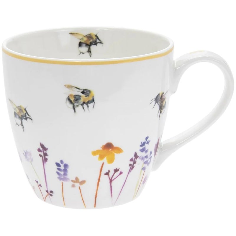 The Leonardo Collection Busy Bees Breakfast Mug Jennifer Rose Gallery Tea and Coffee Mugs for Hot Drinks  Fine China Printed Mugs for Kitchen  Home  Reusable Ceramic Cups for Every Occasion